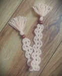 Zakładka do książki handmade - morela i brąz