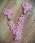 Zakładka do książki handmade - jasny róż