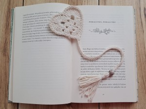Zakładka do książki serce handmade - beż 
