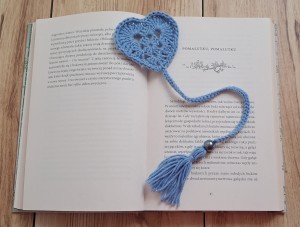 Zakładka do książki serce handmade - ciemny niebieski