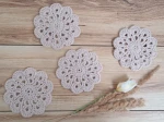 Podkładki pod kubki handmade - zestaw ecru