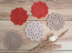 Podkładki pod kubki handmade - zestaw letni zboże i maki