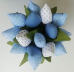Tulipany z materiału szyte - bukiet 15 sztuk w pudełku nr 12 